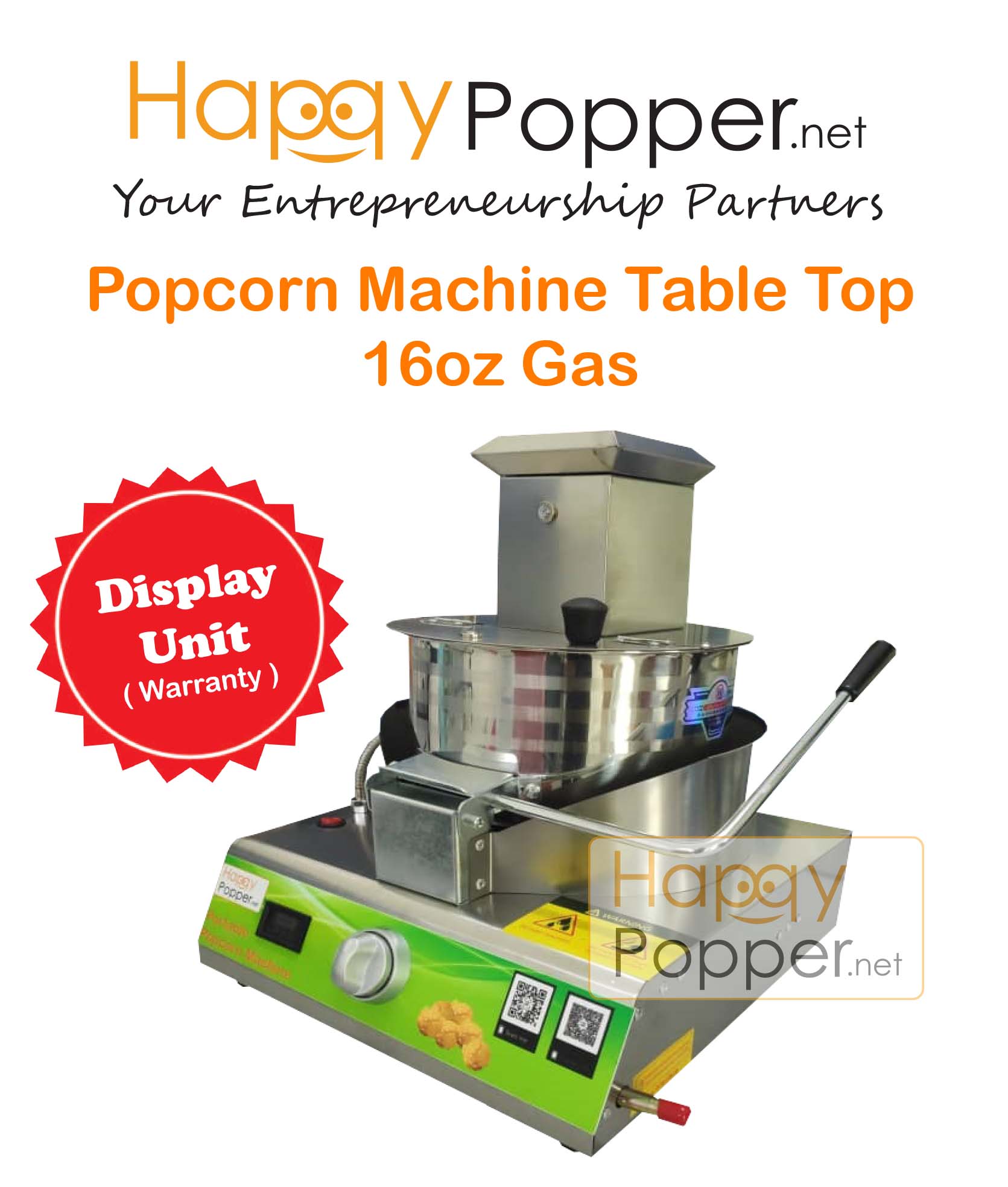 Popcorn Machine Gas 16oz ( Display Unit ) DISPC00002